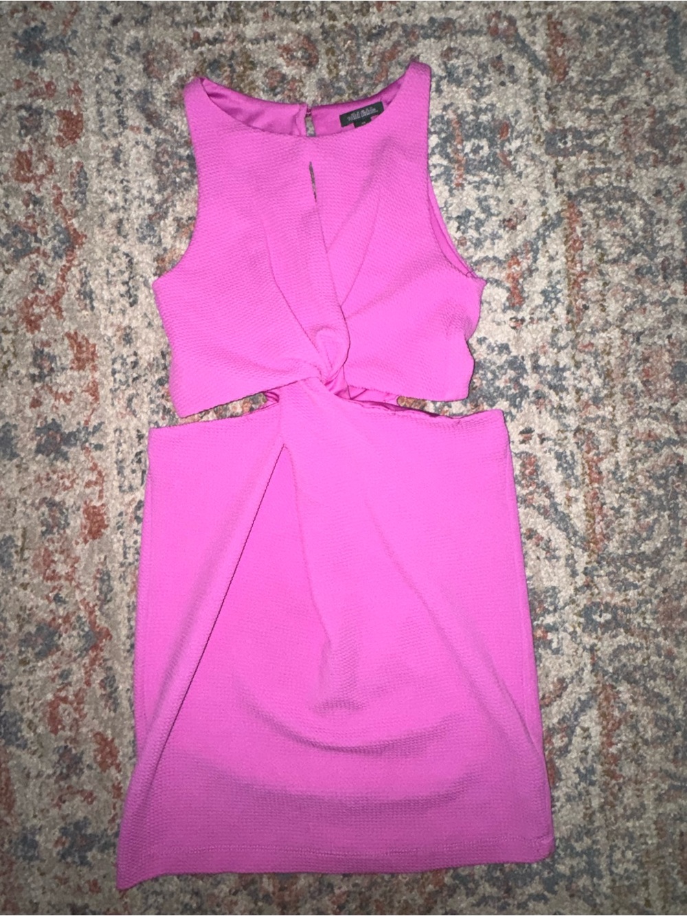 wild fable Hot Pink Twist Cutout Mini Dress